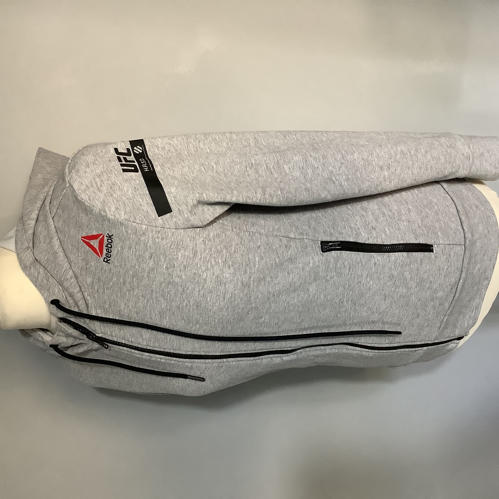Reebok UFC Full Zip Hoodie - Size S (8-10) - Grey - P2P 18” - Respect - Picture 3 of 9